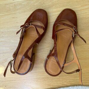 Sezane Polished Camel Paula Babies Size 6.5, Worn Once